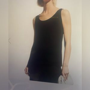 Eileen Fischer Scoop Neck Jersey Knit Tank. Black Size Large.